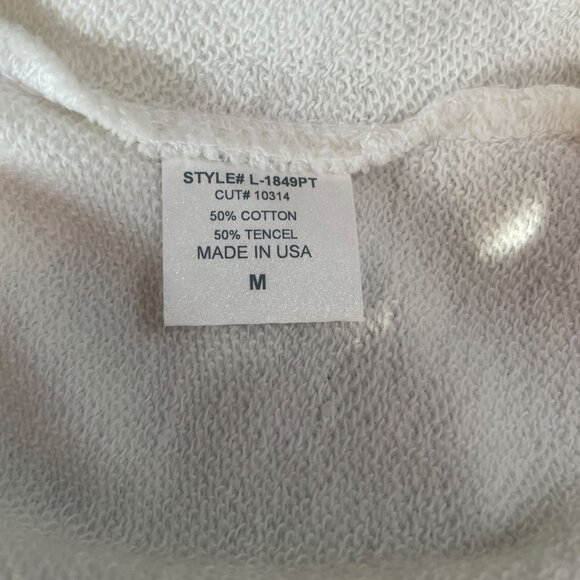 Lanston White Open-Back Sweater Women’s M – Cold Shoulder Drape Top, Made in USA - Picture 3 of 7